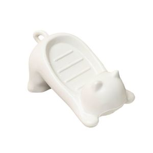 JIYAN2866 Cat Shaped Soap Box Cartoon Plastic Soap Holder Cute Drain Soap Dish Tray