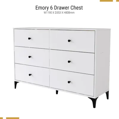 Synergy House Emory 6 Chest Drawer Clothes Storage - 3 Color (2.6ft) / Almari Baju - Clothes Storage - Laci Baju