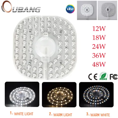 OU BANG LED ceiling light Panel Light Module Lamp Cool white/Tricolor 48W 36W 24W 18W 12W Energy Saving AC 220V Square Ceiling Lamp Board Light Indoor Wall Lamp Light