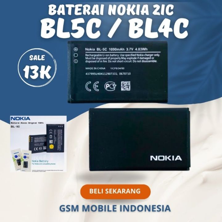 Promo [Sale] Baterai Nokia BL-5C BL5C BL-4C/ 4C/ Original ORI OEM Batre  Battery Batu Batrai Hitam 2IC Double Power Lazada Indonesia
