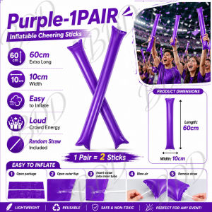 SG Wholesale  Inflatable Cheer Sticks 2PCS/PACK SG61 National Day NDP School Sports Day Community Celebration Party Prop