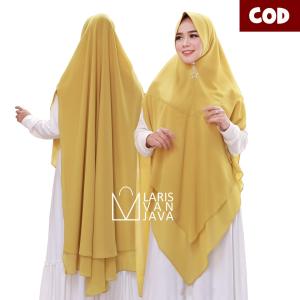 Kerudung Instan Wanita Dewasa Kekinian Khimar Fairus Syari Jumbo Dua Layer Bahan Ceruty Premium