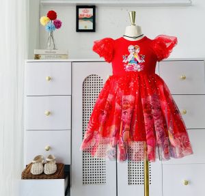 Váy Công Chúa Elsa cho bé gái đầm cho bé gái đi tiêc đi chơi cực sang chảnh đáng yêu full size từ 14 -34kg váy bé gái elsa