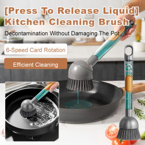 💕Washing dishes without getting your hands dirty💕 Special kitchen pot brush Rinse and clean Oil-free pot-proof brush Long-handled anti-scalding brush Multi-function cleaning brush Household long-handled pot brush