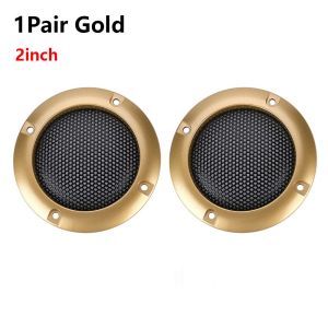 MAYIT 2Pcs Plastic Speaker Protective Grill Black Gold Silver 2 Inch Car Audio Speaker Guard Easy DIY Installation Steel Mesh Speaker Cover Audio DIY Decoration