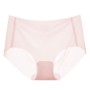 Women Ice Silk Panties Middle Waist Seamless Panties One Piece Underwear Breathable