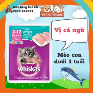 Combo 12 gói Pate Whiskas cho Mèo 80g Thức ăn ướt cho Mèo nhiều dinh dưỡng