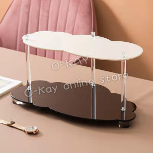 Cloud‑Shaped Acrylic 2‑Layer Desktop Organizer Ins Style Shelf for Cosmetics Perfume Aromatherapy Cup