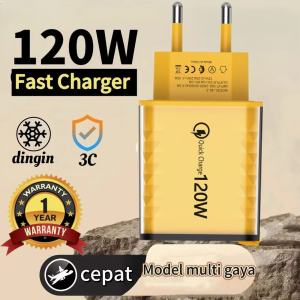 Kepala Pengisian PD Pengisi daya super cepat 120W 4ini1 Adaptor pengisi daya ponsel USB universal