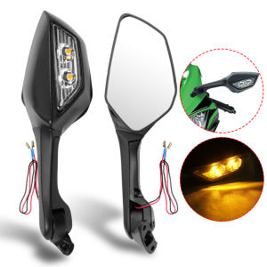Motocycle ABS Rear View Mirrors LED Turn Signal For Kawasaki Ninja ZX10R ZX-10R 2016-2020 2019 2018 2017 16 2011-2015 2014 2013