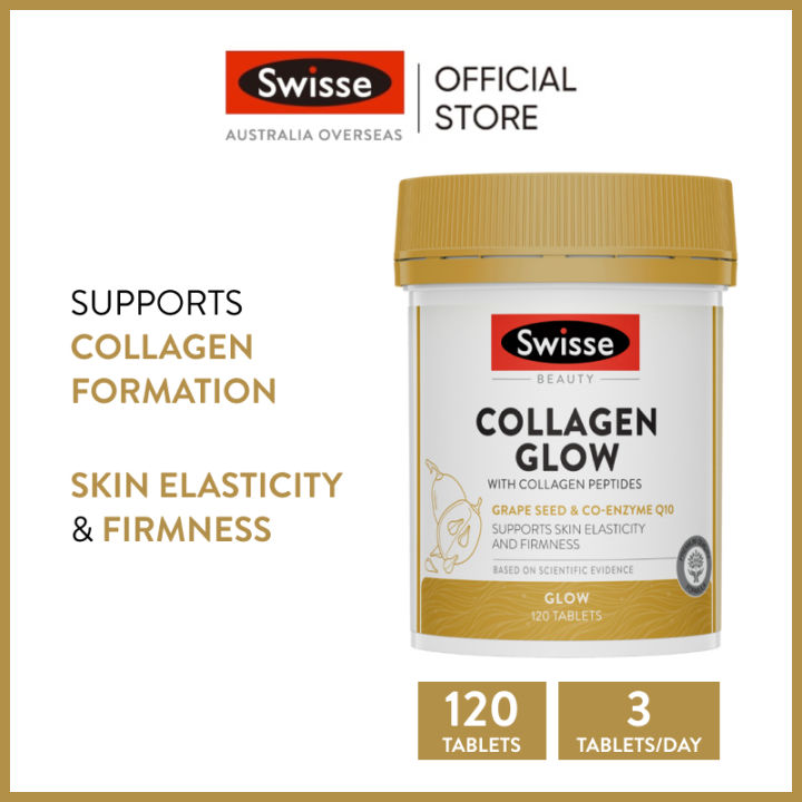 Swisse Beauty Collagen Glow with Collagen Peptides 120 Tablets (EXP:01 ...