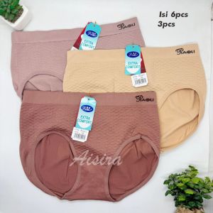 Piaoli Celana Dalam Wanita Dewasa Polos Bahan Katun ISI 6PCS 3PCS / CD Cewek Daleman perempuan