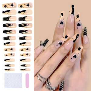 Super Long Ballet Nails Fake Nails European And American Nails French Graffiti Love Wearing Nails