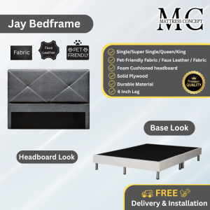 Mattress Concept Jay Divan Bedframe Pet Friendly Fabric/FauxLeather/Fabric All Size Available