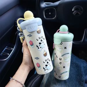 DSFSI 600ML Vacuum Cup Insulation Or Cooling High-Capacity Floating Ball Insulated Cup Durable With Pendant 316 Stainless Steel Cup for Student Children