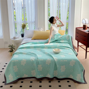 Chăn Khăn Sợi 3 lớp cotton nguyên chất trải giường mềm mại và thân thiện với da Chăn điều hòa không khí đa năng