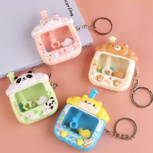 Cartoon Animal Claw Machine Keychain Pendant Ball-catching Machine Decompression Toy Bag Hanging Decoration Exquisite Gift
