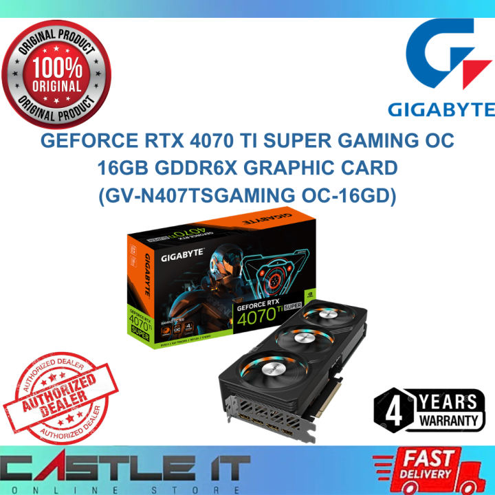 Carte Graphique GIGABYTE GeForce RTX 4070 Ti Super GAMING OC 16Go GDDR6X