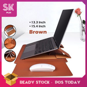 SKplus 13.3 Inch/15.4 Inch PU Leather Laptop Sleeve Case Multifunction Cooling Stand Laptop Bags - Fulfilled by SKplus