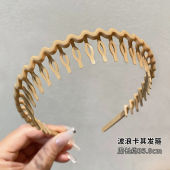 Matte Hair Hoop Non-Slip Hair Band 🎀 发捆发箍带齿防滑 Cekak Rambut Kemas Rambut Pendek Aksesori Rambut Wanita Female Head Band Fashion Color Korean