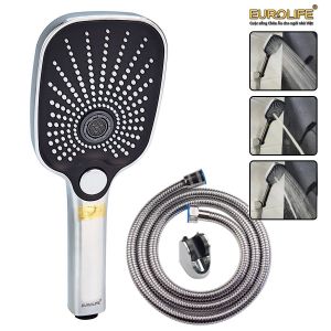 Bộ tay dây sen 3 chức năng chảy nhựa ABS mạ Chrome Eurolife EL-127SH-T