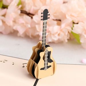 Guitar Birthday Card Guitar Pop Up Card Laser Cut Gift Card 3D Pop up Card Greeting Card with Envelopes for All Occasion