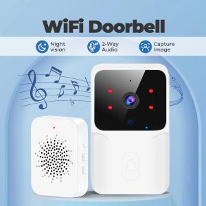 ANJIELO Wireless Smart WiFi Doorbell HD Camera Mini TUYA Edition -1080P Night Vision+Real-Time 2-Way Talk  door viewer camera