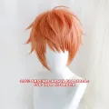 READY STOCK STYLED - WIG RIO MASON BUSUJIMA WIG COSPLAY ANIME HYPNOSIS MIC : DIVISION RAP BATTLE - RHYME ANIMA WIG COWO COWOK PRIA LURUS PENDEK ORANGE PONI DEPAN PONI LEMPAR. 