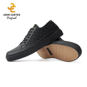 John Carter Gio Sepatu Kerja Pria Kekinian - Sepatu Pantofel semi Formal Pria Keren Terbaru - Sepatu Hitam Cowok Dewasa - Sepatu Pantopel Karet Laki-laki