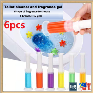 6pcs Toilet Bowl Cleaner Flush Water Refresh Perfume Toilet Bowl Gel Penwangi Mangkuk Tandas 厕所马桶小花 Magic Toilet Bowl