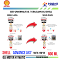 *Shell Advance AX7 MATIC/SCOOTER 10W-30 (0.8L)* Oli Mesin Motor Matic-Original. 