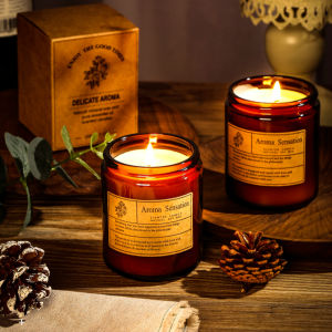 SG Local seller - Scented Candle Aroma Sensation - Brown Bottle