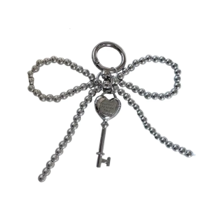 Fashionable Bowknot Shaped Keychain Ornament Decorated With Glittering Beads Suitable For Personal Use Gifts