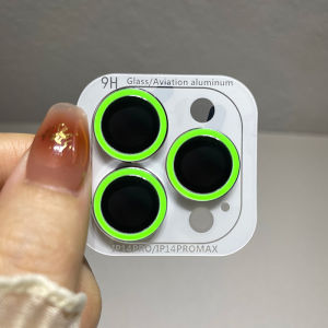 【1 Set of 3 Pcs】 CrashStar Luminous HD Glass Lens Protector For iPhone 17 16 15 14 Pro Max Air Plus 13 12 Pro Max Mini 11 Pro Max Ceramics Colorful Camera Lens Protective Film Sticker Anti-scratch Protection Hot Sale