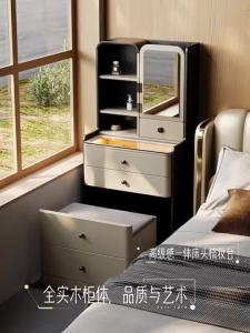 Dressing Table Multifunction Solid Wood Vanity Table Modern Simple Dressing Table With Mirror