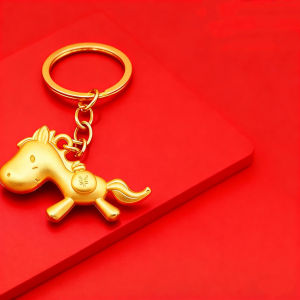 Instant Money Keychain Pendant Horse Year Mascot New Year Pendant Little Golden Horse Yuanbao Wealth Pendant