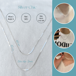 Dây chuyền bạc mì trơn Trendy SILVER CHIC bạc 925