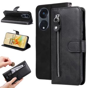 For OPPO Reno 8T 8Z 7Z 6Z 5Z 5G / Reno 8 7 6 5 Pro Reno 5F 4F Phone Case Magnetic Leather Wallet Card with Stand Card Slot Flip Cover Casing