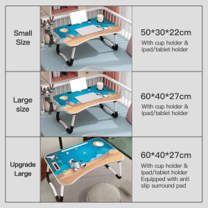 Foldable Laptop Table/mini Desk Study Table Portable Bed Table with cup Holder Folding Dinner Table