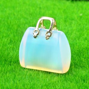 SKJK Funny Cute Quartz Crystal Heal the Mind Home Decoration Room Handbag Pendant Stone Bag Healing Crystal Crystal Bag