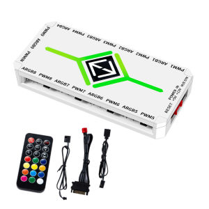 COOLMOON Smart Hub 5V 3PIN ARGB 4 PIN PWM PC Case Fan ARGB Controller IR Remote