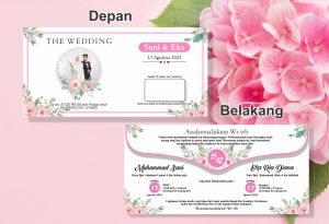 (50 pcs) undangan pernikahan model amplop 1 lembar