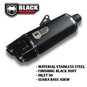 Silencer Only Knalpot Racing Original Black Mamba Adventure Full Black Doff