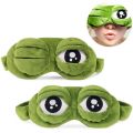 KIPRUN 3D Eye mask for sleeping, 3D Cartoon Cute Eyes Mask Cover Plush Frog Green Eye Mask Cover Relax Sleeping Rest Travel Sleep Anime Funny Gift Beauty Goggles. 