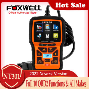FOXWELL NT301 OBD2 Scanner Check Engine Read Clear Code Turn off Engine Light Professional Mechanic EOBD ODB2 Code Reader Automotive Car Diagnostic Tool for Toyota Ford BMW Free Update