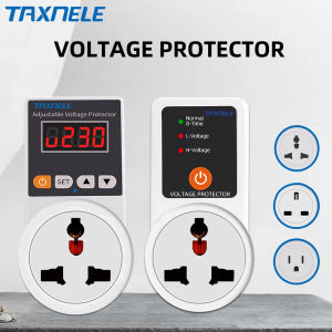 Automatic Voltage Protector AC 220V Adjustable 16A Power Surge Protector EU UK Plug Socket Voltage Safe Refrigerator Protect