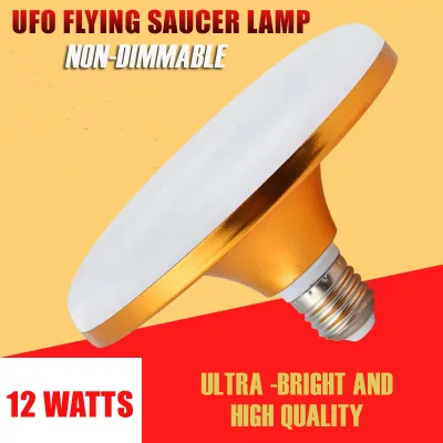 10 years lifespan 65W-12W COD whosale price AC220V Led ceiling light indoor E27/B22 base Aluminum with PC cover flying saucer UFO flat led bulb for home High power western style flat lamp for church/home/house/office