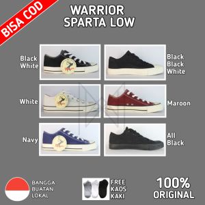 Sepatu Warrior Sparta LC Black & White: Sepatu Sekolah SMP & SMA