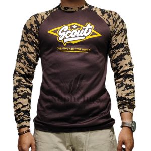 3aluniform- Kaos Pramuka scout creating a better world Raglan loreng panjang