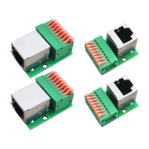 8Pin RJ45 Ethernet Terminals Block Connectors DIN Rail Adapters Board No Soldering Required For Secure Networking Wiring Solution